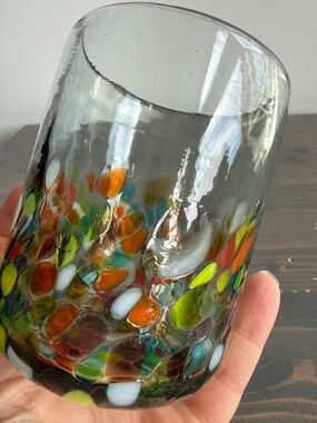 1 x MexHandcraft Clear & Confetti glass
